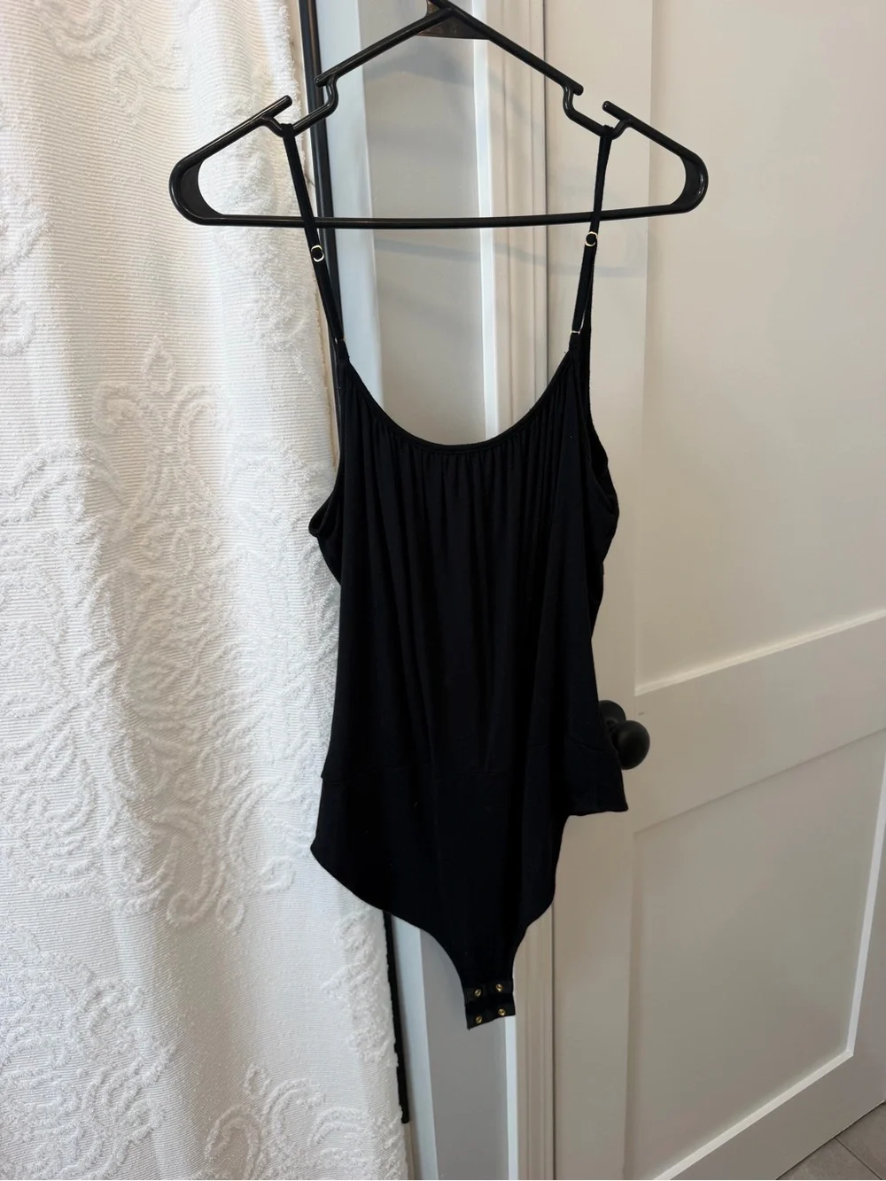 Jcrew Black Draped Low Cut Bodysuit